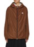 Main View - Click To Enlarge - MIU MIU - Logo Zip Up Hooded Windbreaker Jacket