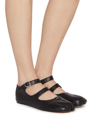 Figure View - Click To Enlarge - MAISON MARGIELA - Tabi Leather Mary Jane Flats