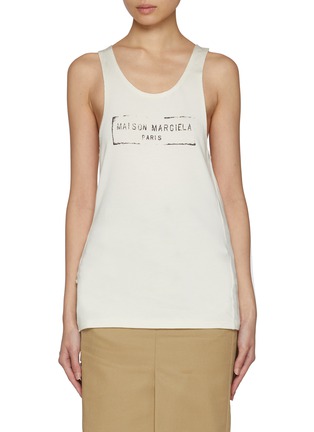 Main View - Click To Enlarge - MAISON MARGIELA - Scoop Neck Logo Tank Top