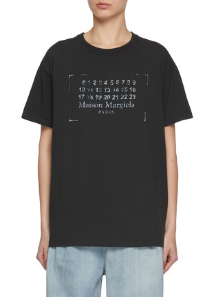 Main View - Click To Enlarge - MAISON MARGIELA - Numeric Logo Cotton T-Shirt