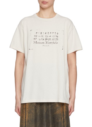 Main View - Click To Enlarge - MAISON MARGIELA - Numerical Crewneck Cotton T-shirt