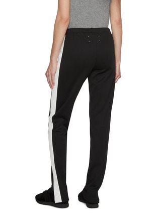 Back View - Click To Enlarge - MAISON MARGIELA - Striped Side Zipped Hem Track Pants