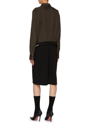 Back View - Click To Enlarge - MAISON MARGIELA - Twisted Shirt Cotton Midi Dress