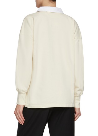 Back View - Click To Enlarge - MAISON MARGIELA - Contrast Collar Cotton Jersey Polo Shirt