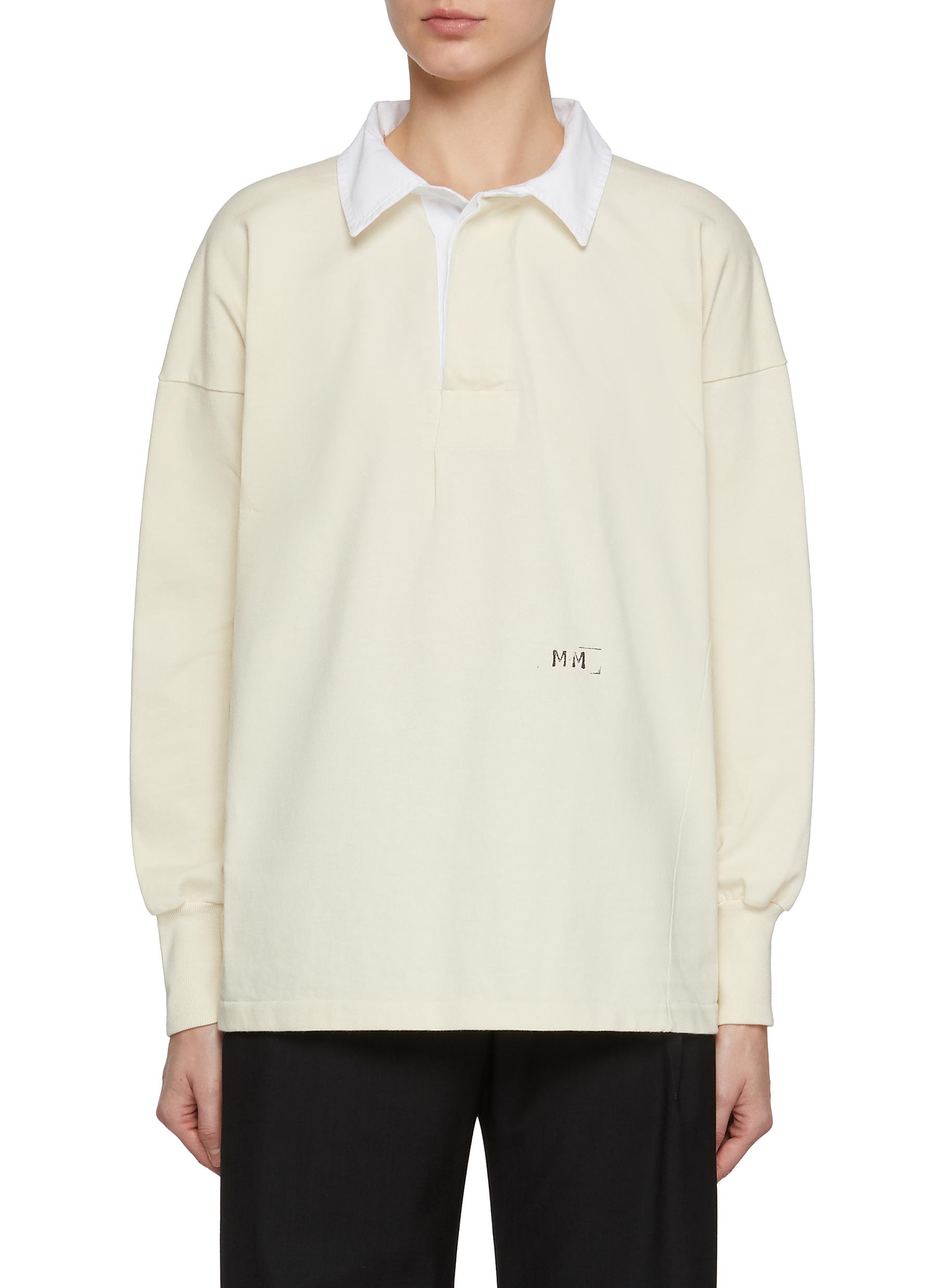 POLA - もも MAISON MARGIELA | Contrast Collar Cotton Jersey Polo Shirt