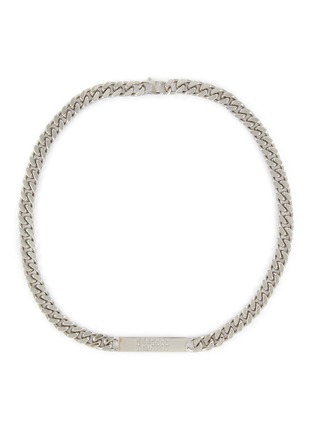 Main View - Click To Enlarge - MM6 MAISON MARGIELA - Embossed Logo Brass Curb Chain Necklace — Polished Palladio