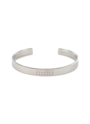 Main View - Click To Enlarge - MM6 MAISON MARGIELA - Embossed Logo Brass Cuff — Polished Palladio