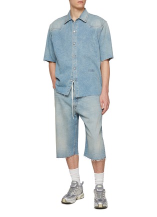 Figure View - Click To Enlarge - MM6 MAISON MARGIELA - Numeric Logo Denim Western Shirt