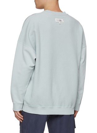 Back View - Click To Enlarge - MM6 MAISON MARGIELA - Upside Down Numeric Logo Graphic Print Cotton Sweater