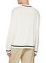 Back View - Click To Enlarge - MM6 MAISON MARGIELA - V-Neck Margiela Six Numeric Logo Cotton Wool Sweater