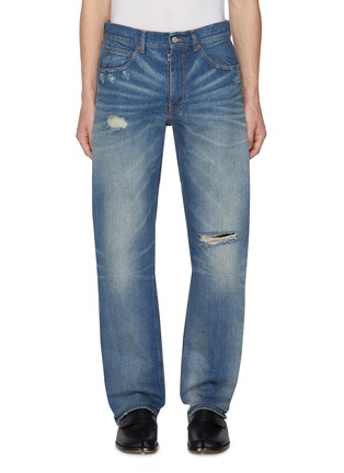 Main View - Click To Enlarge - MM6 MAISON MARGIELA - Washed and Ripped Straight Leg Jeans