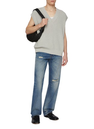 Figure View - Click To Enlarge - MM6 MAISON MARGIELA - Washed and Ripped Straight Leg Jeans