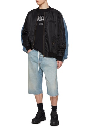 Figure View - Click To Enlarge - MM6 MAISON MARGIELA - Bomber Front Denim Back Hybrid Jacket