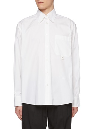 Main View - Click To Enlarge - MM6 MAISON MARGIELA - Detachable Point Collar Cotton Poplin Shirt