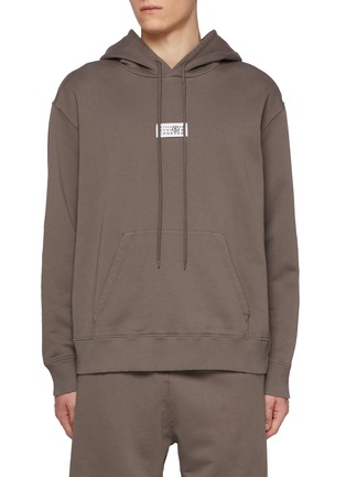 Main View - Click To Enlarge - MM6 MAISON MARGIELA - Logo Patch Cotton Hoodie