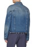 Back View - Click To Enlarge - MM6 MAISON MARGIELA - Raw Hem Denim Trucker Jacket