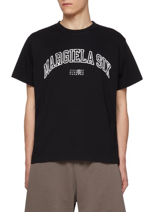 Main View - Click To Enlarge - MM6 MAISON MARGIELA - Margiela Six Numeric Logo Cotton T-Shirt