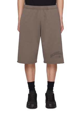 Main View - Click To Enlarge - MM6 MAISON MARGIELA - Elasticated Margiela Six Numeric Logo Cotton Sweatshorts