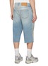 Back View - Click To Enlarge - MM6 MAISON MARGIELA - Drawstring Raw Hem Denim Shorts