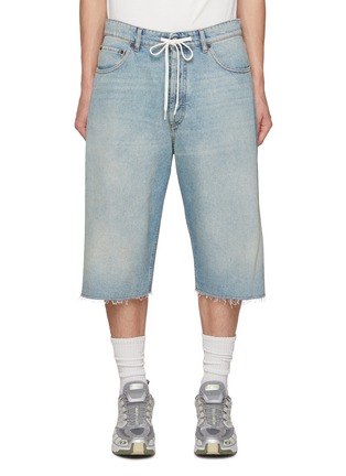 Main View - Click To Enlarge - MM6 MAISON MARGIELA - Drawstring Raw Hem Denim Shorts