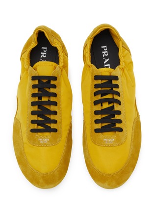 Detail View - Click To Enlarge - PRADA - Collapse Re-Nylon Suede Men's Sneakers