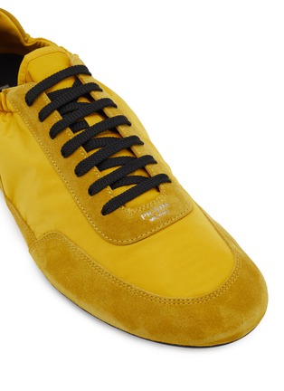 Detail View - Click To Enlarge - PRADA - Collapse Re-Nylon Suede Men's Sneakers