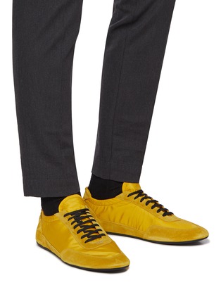 Figure View - Click To Enlarge - PRADA - Collapse Re-Nylon Suede Men's Sneakers