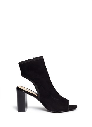 Main View - Click To Enlarge - DIANE VON FURSTENBERG SHOES - 'Panina' peep toe suede ankle boots