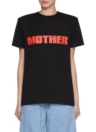 Main View - Click To Enlarge - BETTTER - Mother Padded Shoulder Cotton T-shirt