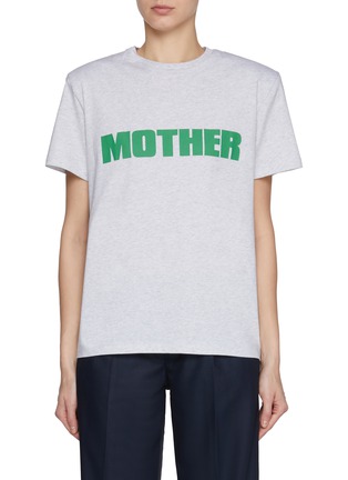 Main View - Click To Enlarge - BETTTER - Mother Padded Shoulder Cotton T-shirt