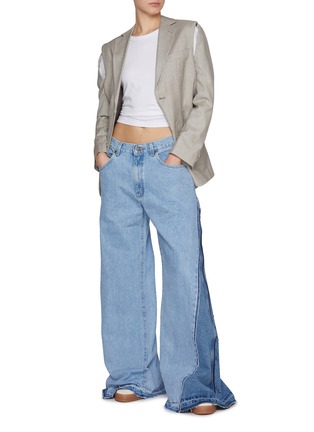 Figure View - Click To Enlarge - BETTTER - Wide Leg Medium Wash Jeans