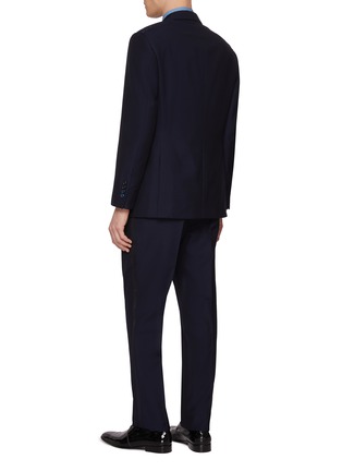 Back View - Click To Enlarge - BRUNELLO CUCINELLI - Peak Lapel Single Breasted Silk Wool Mohair Tuxedo Suit