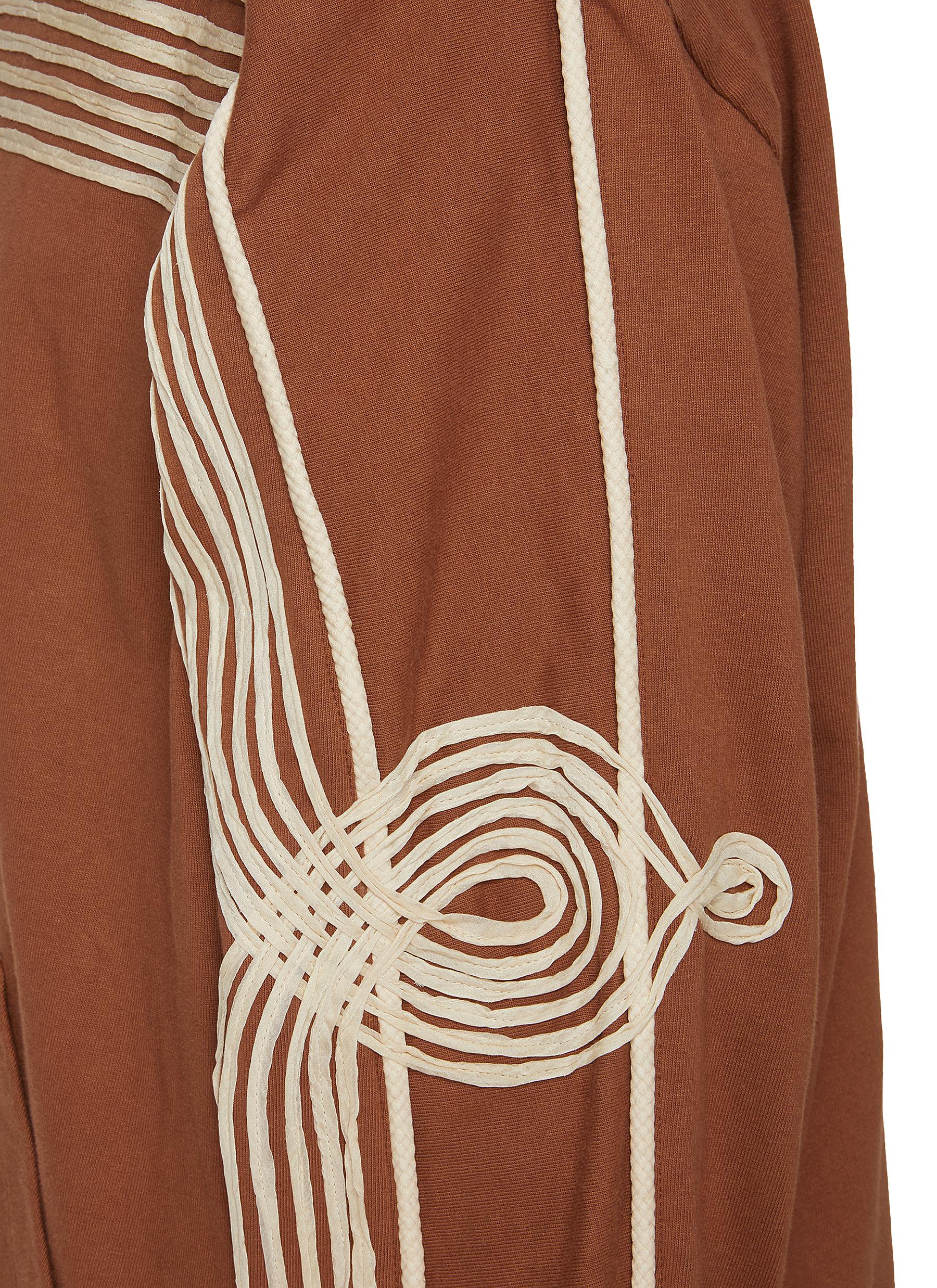 Root Wood Grain Applique Cotton Jacket - Thumbnail 4