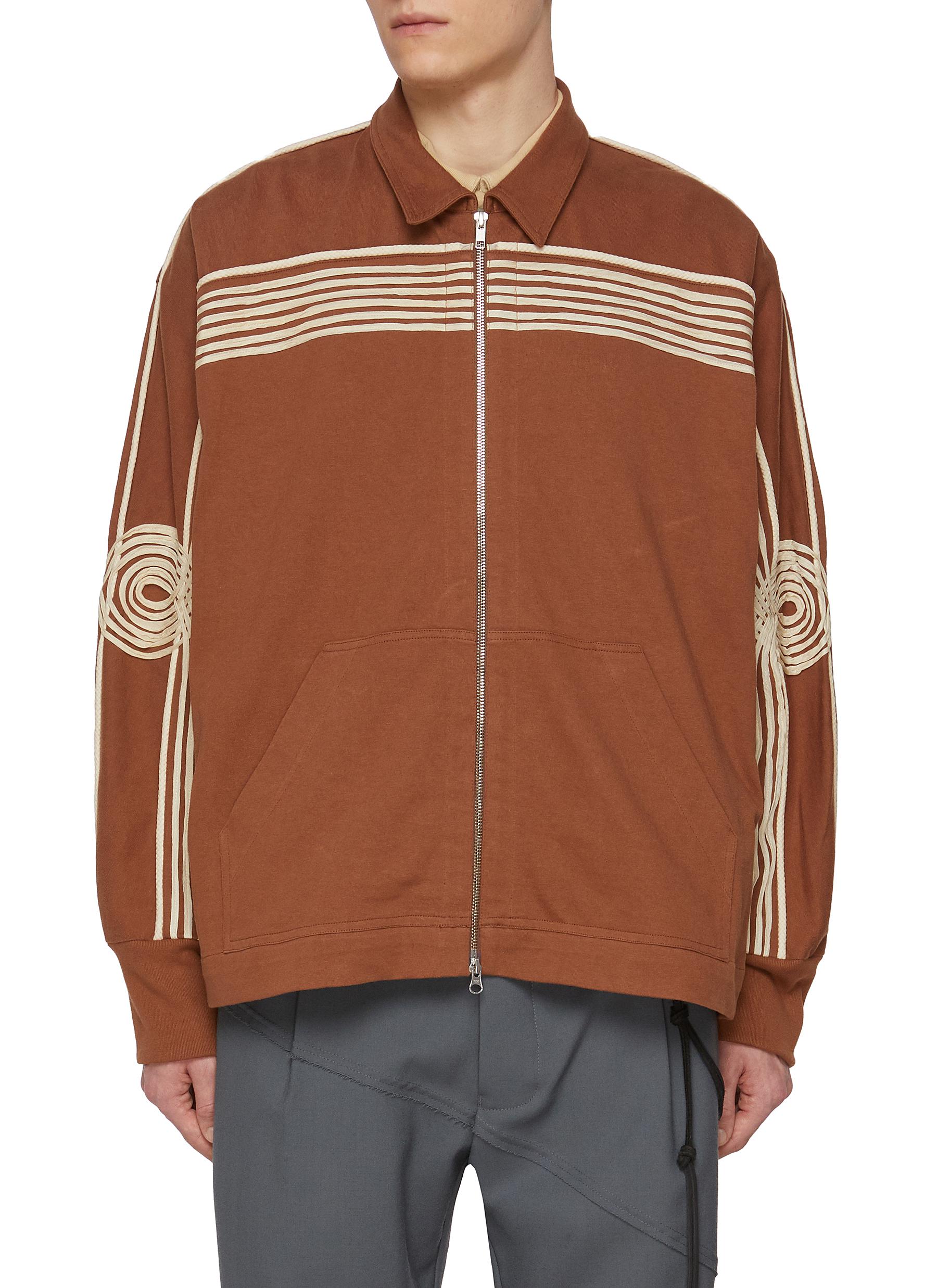 Root Wood Grain Applique Cotton Jacket