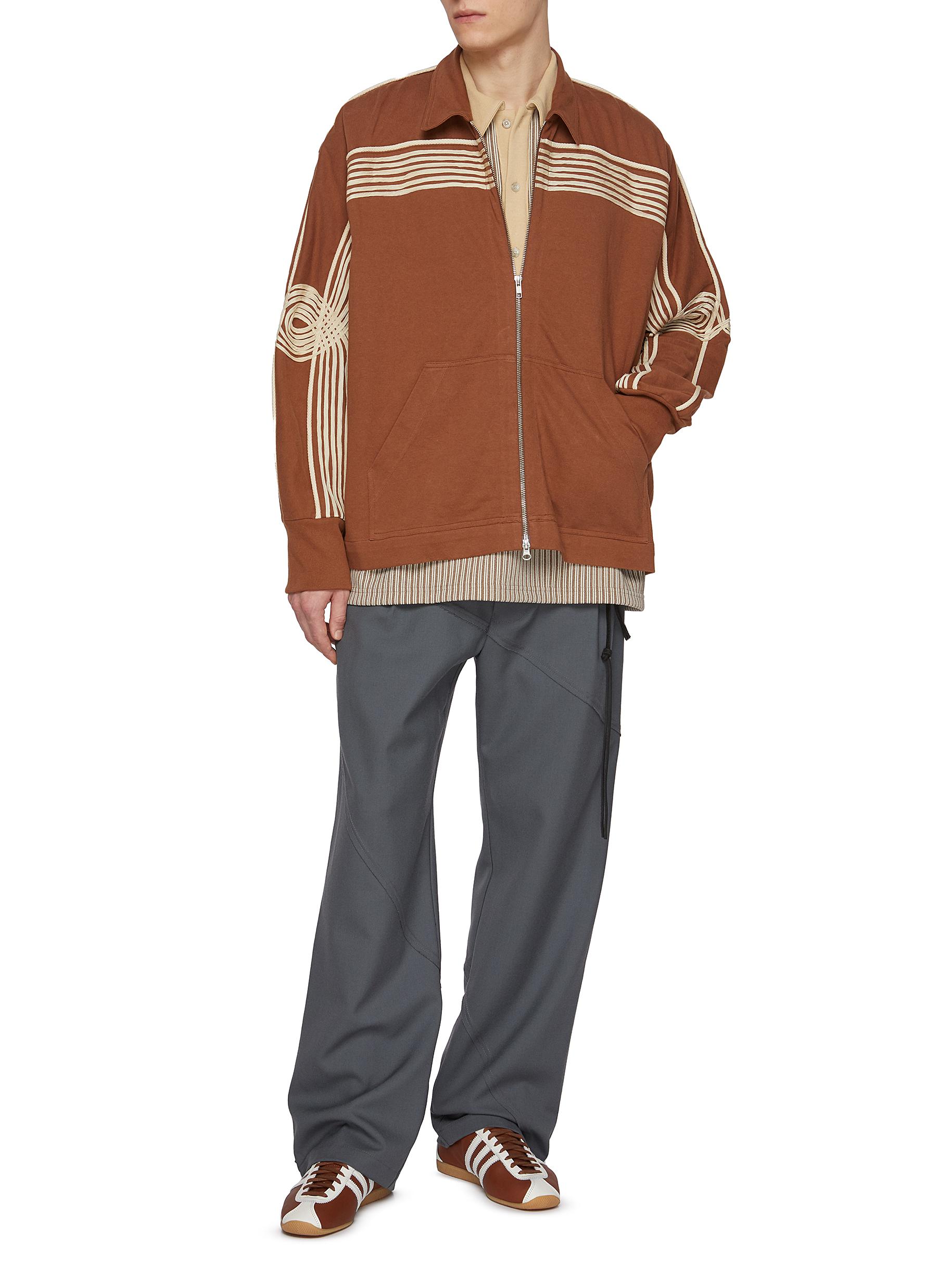 Root Wood Grain Applique Cotton Jacket - Thumbnail 2