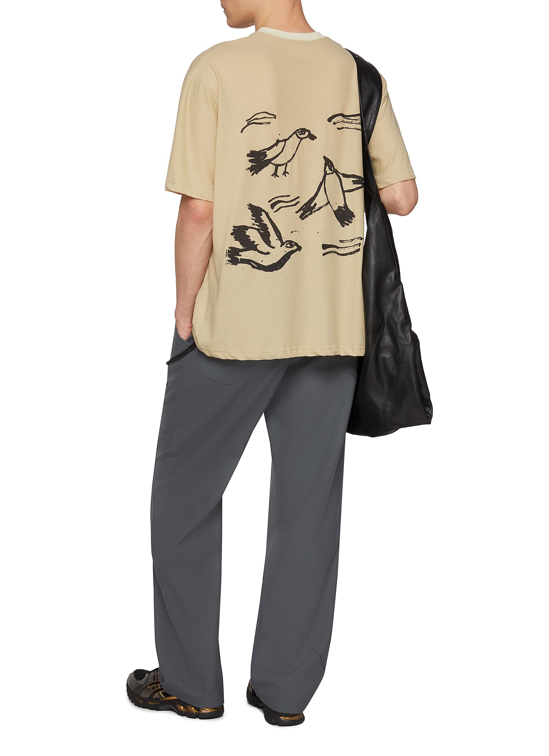 Logo Coordinates Graphic Print Cotton T-Shirt - Thumbnail 2