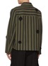 Back View - Click To Enlarge - SONG FOR THE MUTE - Daisy Appliqué Striped Pocket Cotton Shirt Jacket