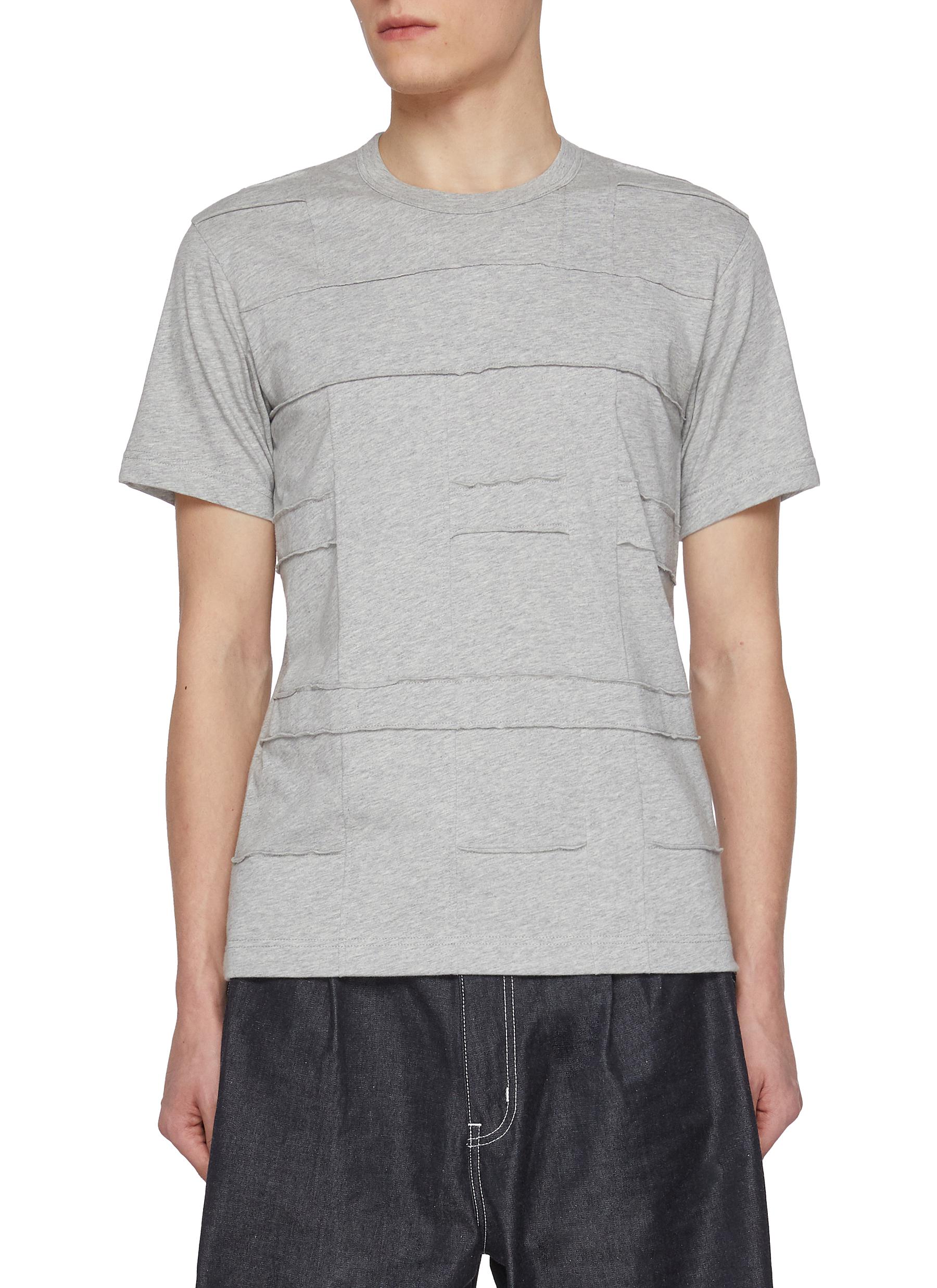 トップス COMME des GARCONS HOMME Stitch Shirt COMME DES GARÇONS SHIRT | Stitch Panelled Cotton T-Shirt