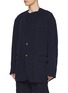 Detail View - Click To Enlarge - COMME DES GARÇONS SHIRT - Oversized Torn Lapel Twill Blazer