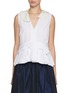 Main View - Click To Enlarge - NACKIYÉ - Ruffle Hem Gilet Style Cotton Shirt