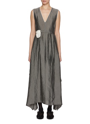 Main View - Click To Enlarge - NACKIYÉ - Sleeveless Handkerchief Detail Dress