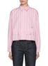 Main View - Click To Enlarge - NACKIYÉ - Pinstripe Cropped Cotton Shirt