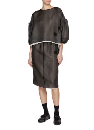 Figure View - Click To Enlarge - NACKIYÉ - Seamed Silk Skirt