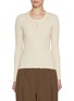 Main View - Click To Enlarge - NACKIYÉ - Buttoned Crewneck Cotton Rib Knit Top