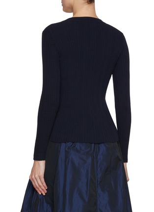 Back View - Click To Enlarge - NACKIYÉ - Buttoned Crewneck Cotton Rib Knit Top