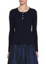 Main View - Click To Enlarge - NACKIYÉ - Buttoned Crewneck Cotton Rib Knit Top