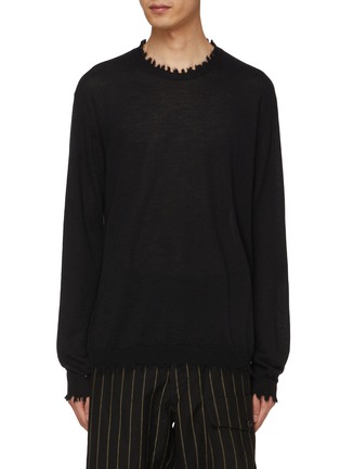 Main View - Click To Enlarge - UMA WANG - Raw Hem Cashmere Sweater