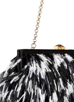 Detail View - Click To Enlarge - KOTUR - 'Fino' snakeskin trim feather clutch