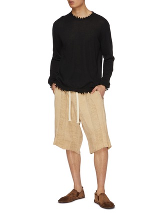 Figure View - Click To Enlarge - UMA WANG - Pallor Linen Long Shorts
