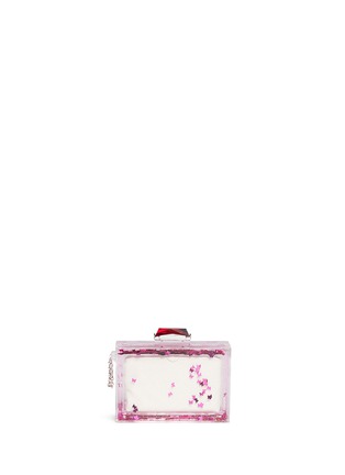Back View - Click To Enlarge - KOTUR - 'Social Butterfly' Glitter Perspex clutch